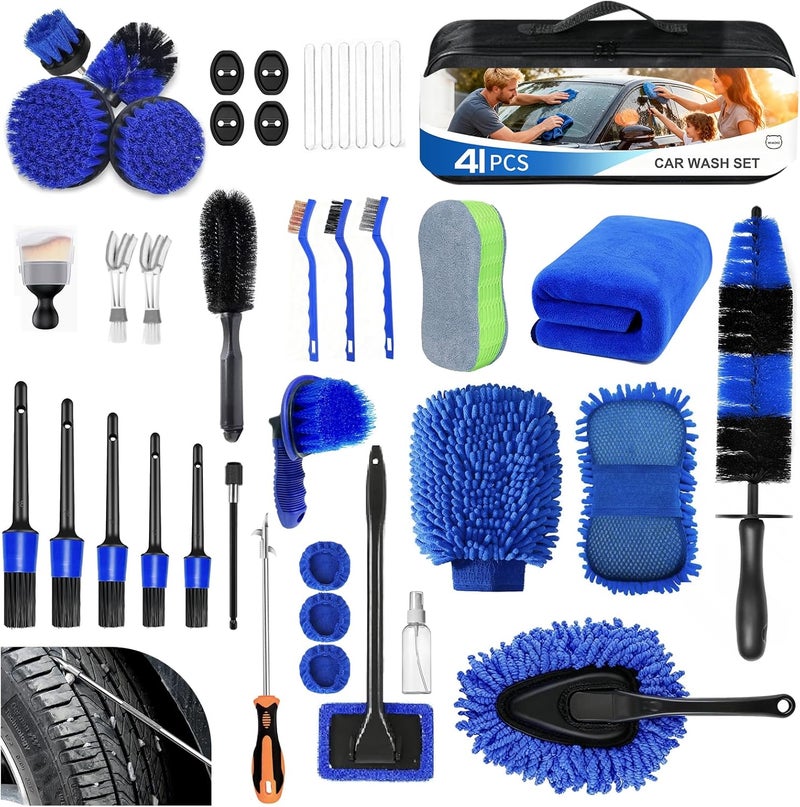 MIAOKE Car Detailing Kit - Complete Cleaning Set for Wheels, Interior, Exterior, Leather, Dashboard, and Vents - Image 1
