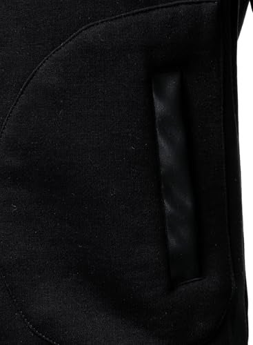 FANARCHER Men’s Varsity Baseball Jacket Cotton Blend Letterman Jacket with Faux Leather Sleeve Bomber Coat - Image 2