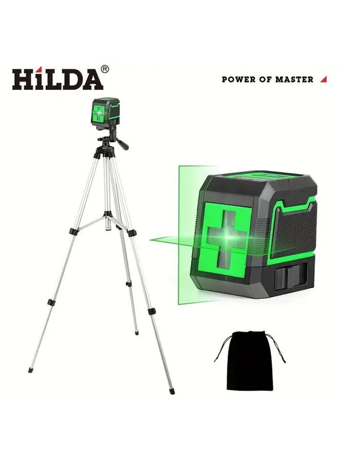 HILDA Mini 2 Line Self Leveling Green Laser Level With Tripod 100ft Range - Image 1