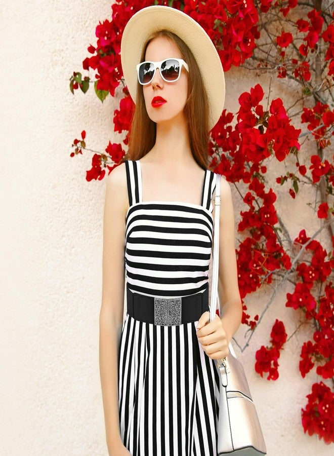 Jeffdad Adjustable Elastic Belt for Women, Women's Stretchy Belt, Wide Elastic Waist Belts for Pants Jeans Dresses(Black) - Image 2