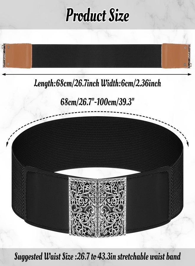 Jeffdad Adjustable Elastic Belt for Women, Women's Stretchy Belt, Wide Elastic Waist Belts for Pants Jeans Dresses(Black) - Image 5