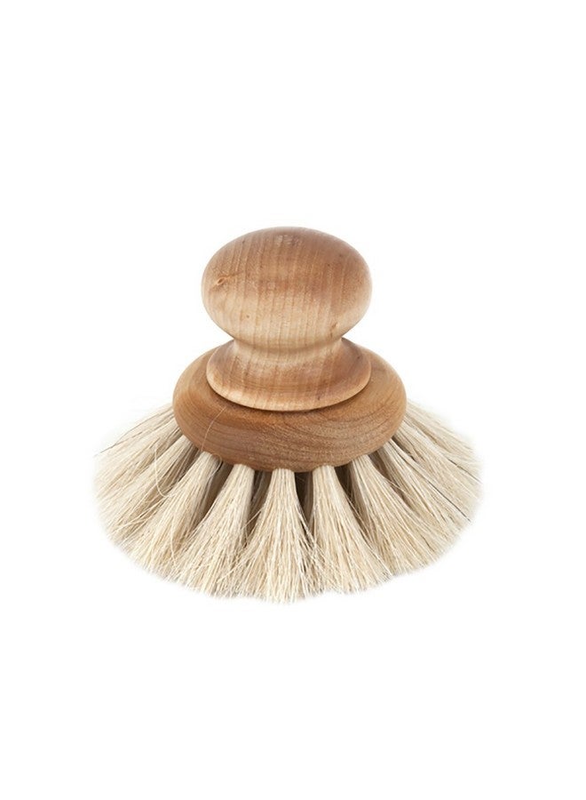 Birch And Horse Hair Round Dish Brush With Knob