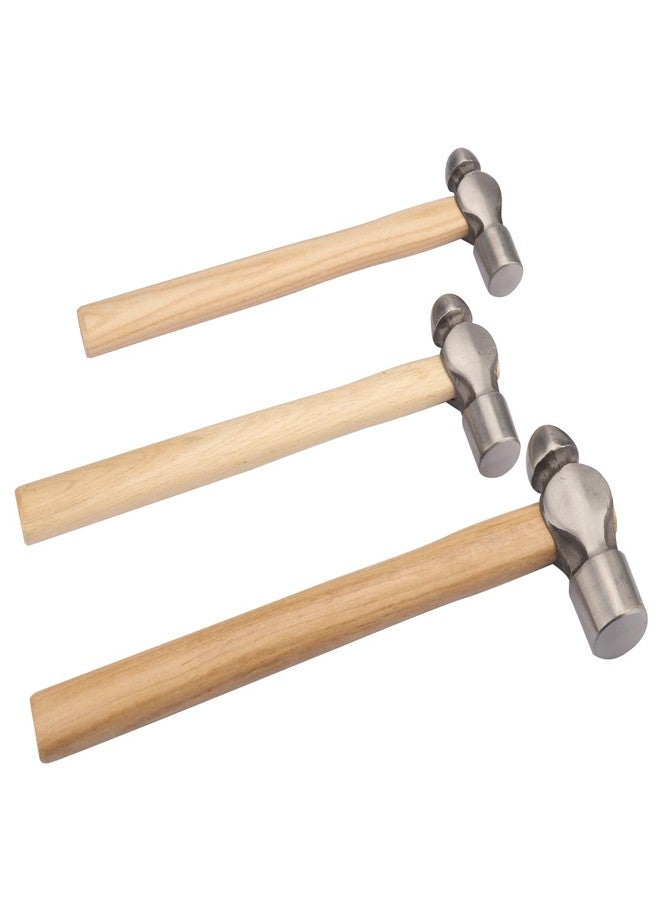 GENHAKON 3 Packs Ball Peen Hammer Set, 16oz & 24oz & 32oz, Ball Pein Hammers with Forged Steel Head & Wood Handle, by GENHAKON. - Image 4