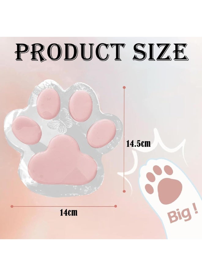 McDou Big Cat Paw Stress Relief Toy,Transparent Paw Squeeze Toy, Handmade Ultra-Soft Sensory Toy for Adults & Kids(Pink) - Image 2