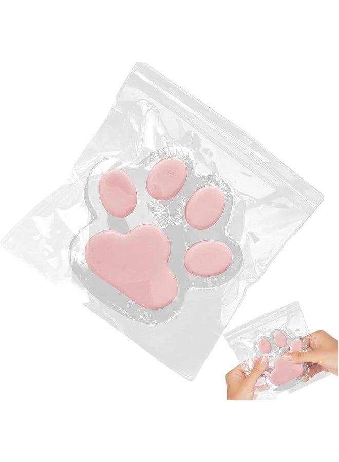 McDou Big Cat Paw Stress Relief Toy,Transparent Paw Squeeze Toy, Handmade Ultra-Soft Sensory Toy for Adults & Kids(Pink) - Image 1