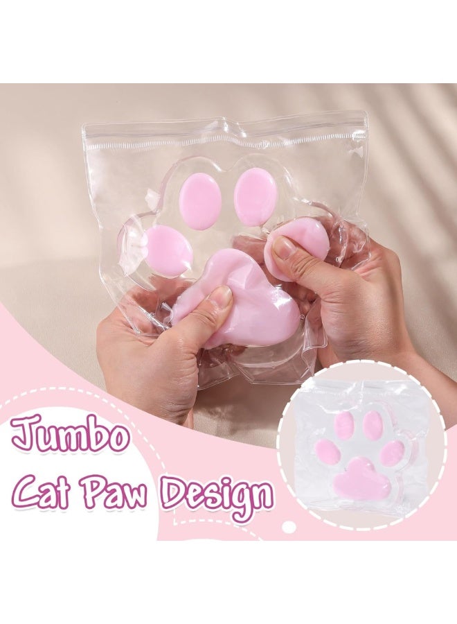 McDou Big Cat Paw Stress Relief Toy,Transparent Paw Squeeze Toy, Handmade Ultra-Soft Sensory Toy for Adults & Kids(Pink) - Image 5