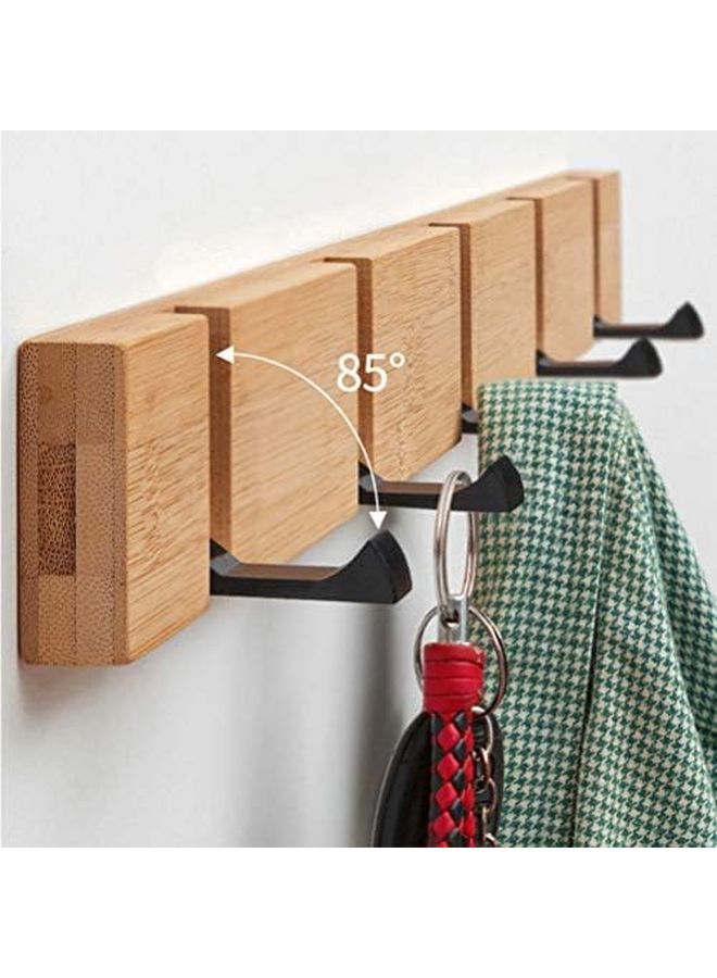Foldable Wooden Clothes Hook Rack 3 Pack Assorted Color No Screw Installation For Door Entryway Bathroom - Image 3