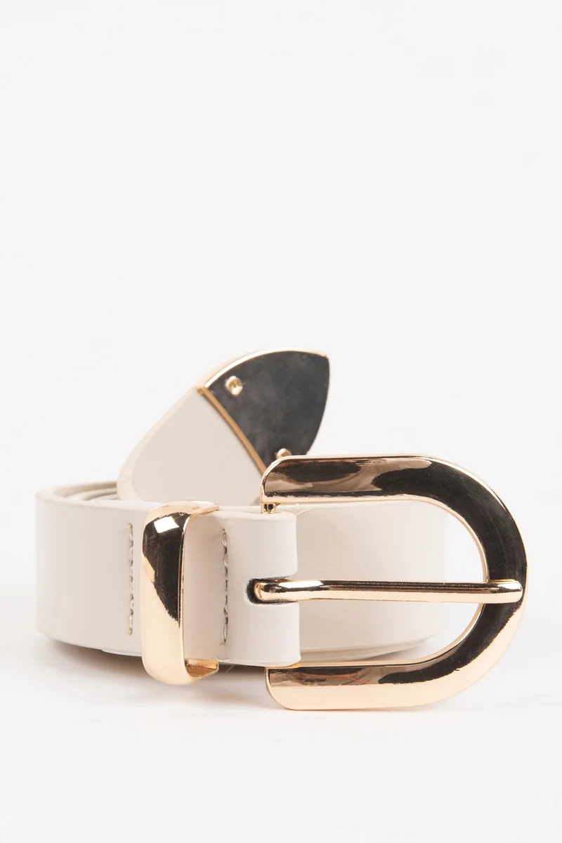 Woman Faux Leather Denim Belt