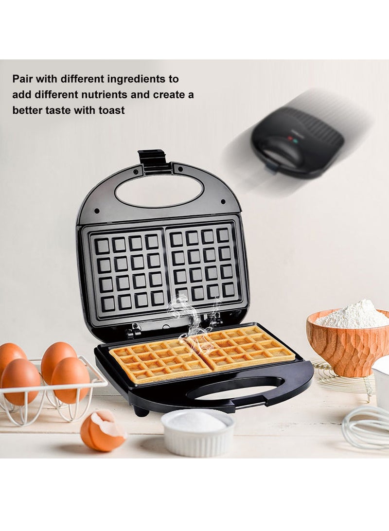 sokany 2-Slice Waffle Maker with Non-Stick Waffle Plate for Easy Use and Cleaning | Featured with Cool Touch Body, Handle Lock and Indicator Lights 750 W SK-114 Black  - Image 2
