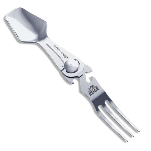OUTDOOR EDGE Chowlite - Mealtime Multitool with Folding/Locking Fork, Spoon, Bottle Opener, Can Opener and Screwdriver - 100% Stainless Steel - Perfect for Camping, Hiking, Backpacking and Hunting - Image 1