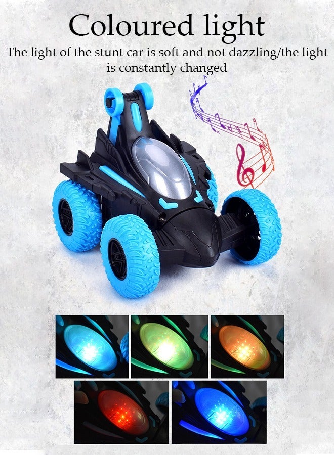 DUNISO 360 ° rotating remote control toy car with lights and music for rolling, suitable as a gift for boys and girls - Image 4