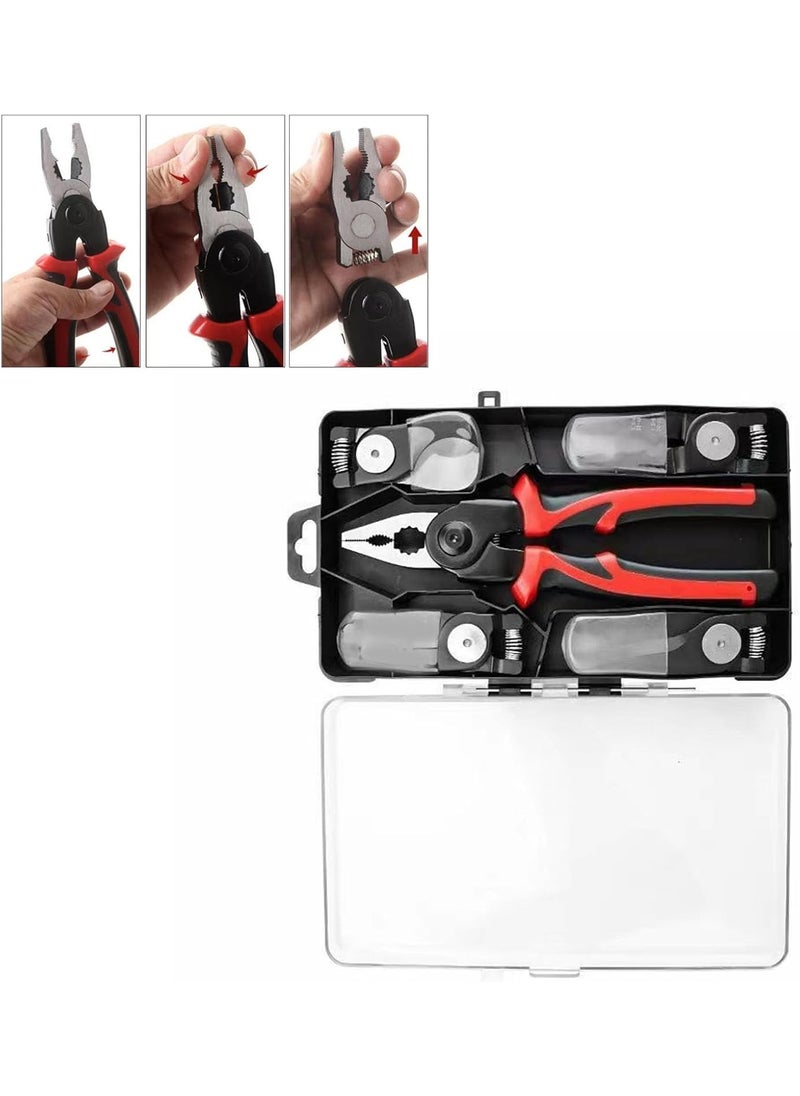 Jadeshay Jadeshay 5 in 1 Pliers Set Multifunctional Interchangeable Heads for Cutting Stripping Crimping Ergonomic 8 Inch Handle  - Image 5