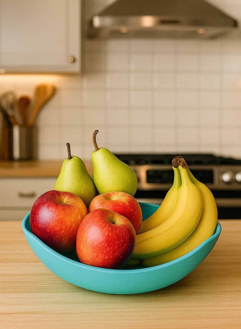 favilla Plastic serving dish - multi-purpose - adds a touch of elegance to your table setting - Code 1054- Turquoise color - wave-shaped - Image 1