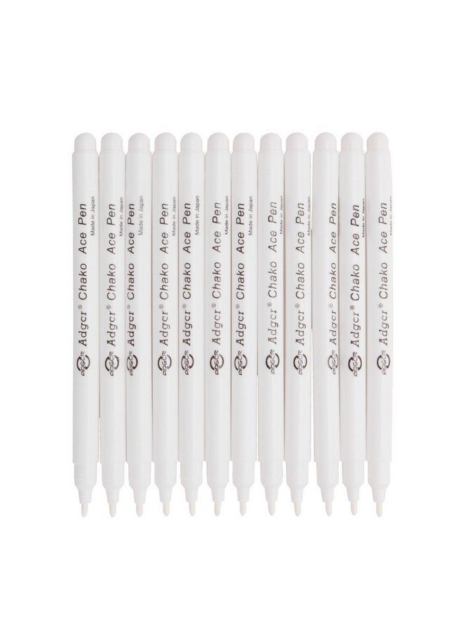 Clobeau - Fabric Marker Pen Water Soluble Air Erasable 12Pcs White Marking Pen For Sewing Quilting Embroidery Non Toxic Temporary Marking - Image 1