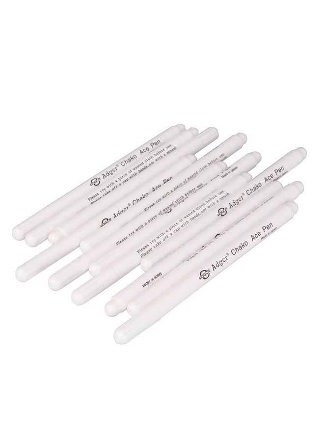 Clobeau - Fabric Marker Pen Water Soluble Air Erasable 12Pcs White Marking Pen For Sewing Quilting Embroidery Non Toxic Temporary Marking - Image 1
