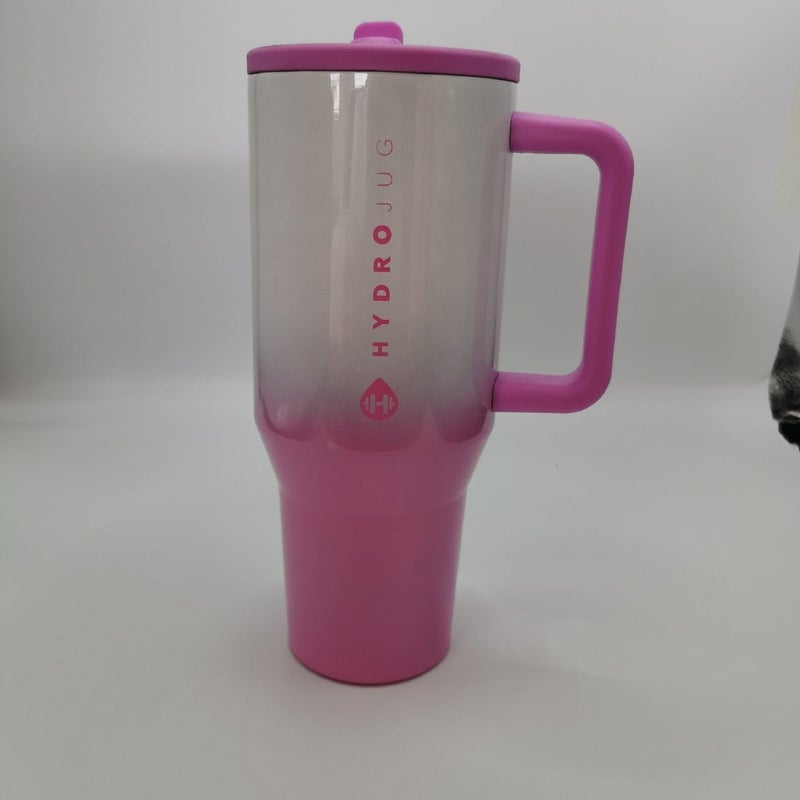 32OZ/40OZ Large Capacity Insulated Car Cup with Handle and Leak-Proof Lid, 304 Stainless Steel Thermal Tumbler, Red Strawberry