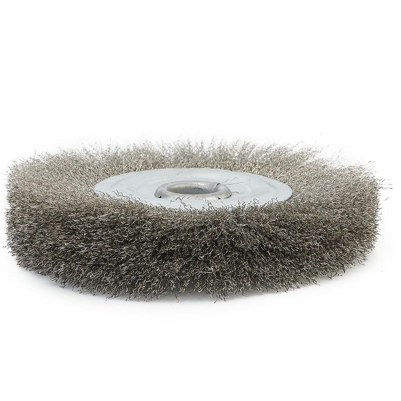 2-Pack 5 Inch Crimped Stainless Steel Wire Wheel Brush, 16mm Arbor Hole for Bench Grinder, Metal Deburring Rust Removal Polishing Cleaning - Image 4