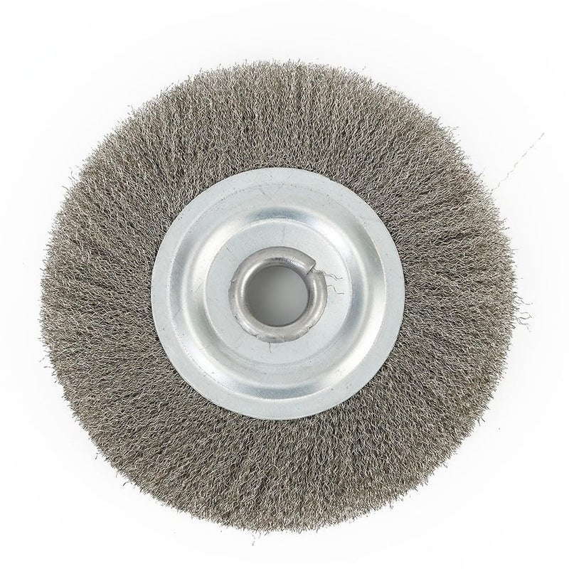 2-Pack 5 Inch Crimped Stainless Steel Wire Wheel Brush, 16mm Arbor Hole for Bench Grinder, Metal Deburring Rust Removal Polishing Cleaning - Image 2