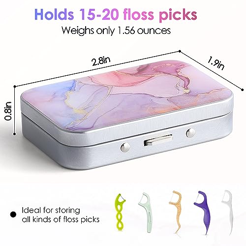 Gerkia Dental Floss Portable Case, Easy to Store Floss Picks of Various Sizes, Portable Dental Floss Dispenser is Perfect for Travelling, Hotels, Dinners, Appointments.Pink Marble - Image 2