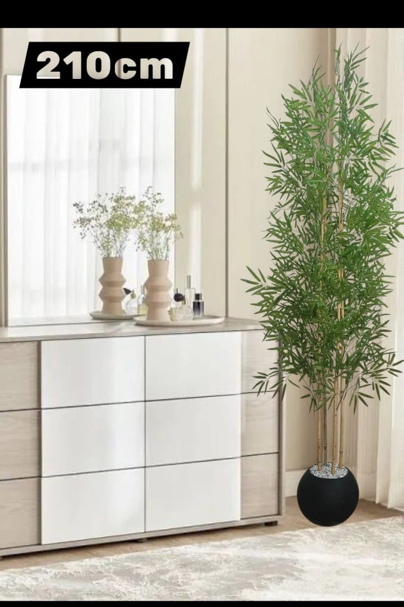 بيت الرواسم شجر اغصان البامبو مع اصيص اسود 210سم اجلع منزلك اكثر اناقه - Image 3