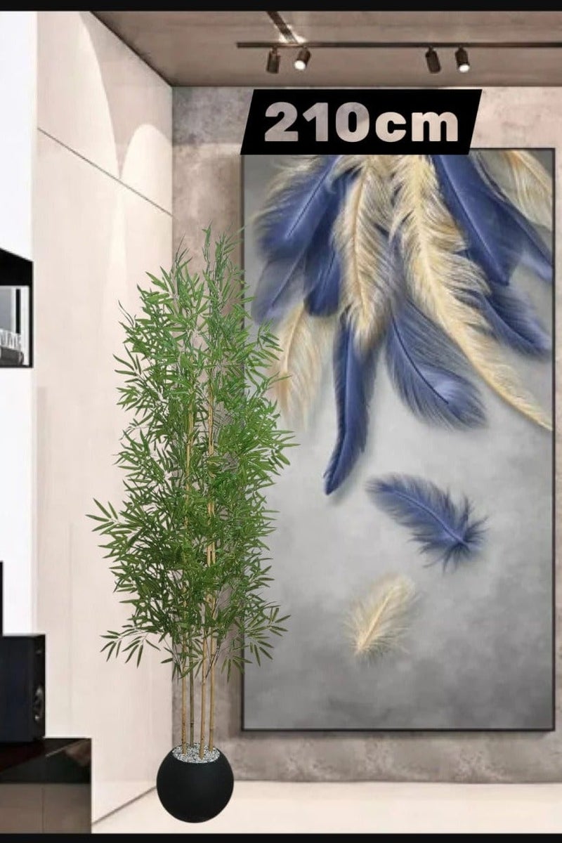 بيت الرواسم شجر اغصان البامبو مع اصيص اسود 210سم اجلع منزلك اكثر اناقه - Image 1