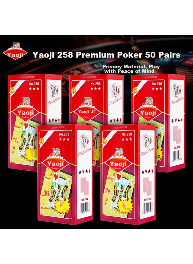 Yaoji Playing Cards, 258 Cards, Durable, Foldable, Bounce-back, Good For Card Games, Table Games, Entertainment, 50 Decks - Image 1