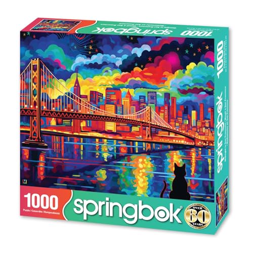 Springbok Midnight in San Francisco 1000 Piece Jigsaw Puzzle for Adults Unique Cut Pieces Made in USA - Image 5