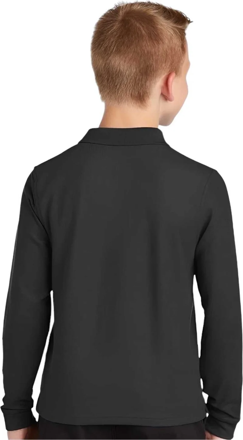 Tezzgelsin 3-Piece Boy Long Sleeve Cotton Polo Neck T-Shirt Daily and School Uniform School T-Shirt