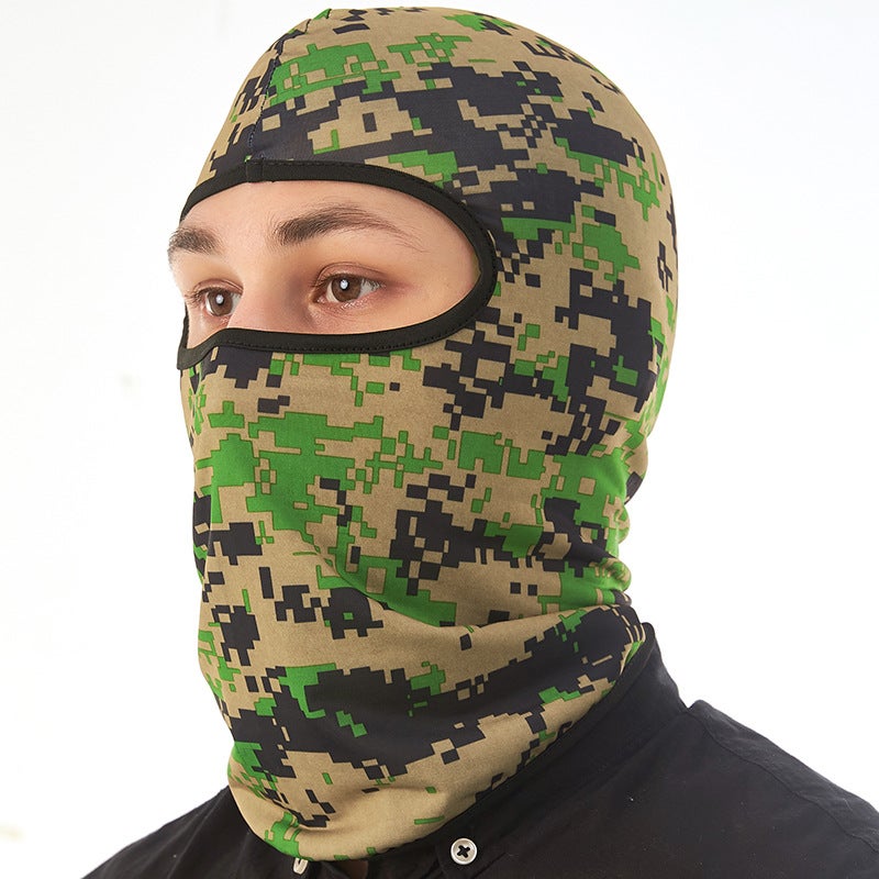 Generic Summer riding mask Ice Silk headgear sunscreen dustproof full face neck protection headgear bicycle electric car inner liner Cap TT-MC-11 Digital Army Green