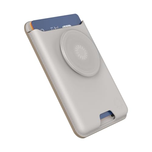 PopSockets Softgoods Phone Wallet with Expanding Grip and Adapter Ring for MagSafe, Magnetic Phone Card Holder, Wireless Charging Compatible, Wallet Compatible with MagSafe/Samsung - Horchata - Image 4