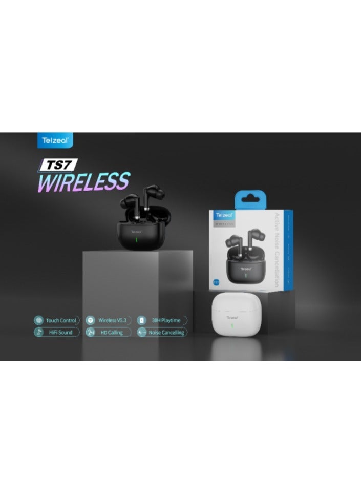 Telzeal TS7 HiFi Wireless Earbuds with 30-Hour Total Playtime and Premium Noise Cancellation - Image 2