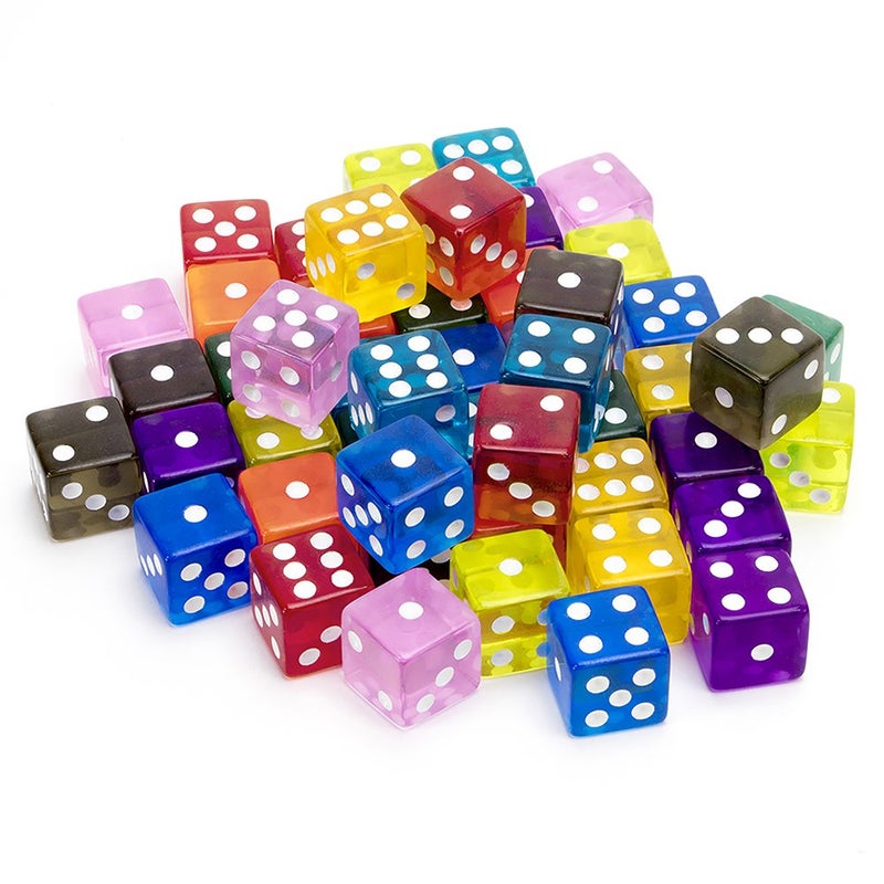 Brybelly Bulk Dice for Board Games Casino Games Tabletop RPGs D6 Standard 16mm Game Dice Pack Variety 50 Count - Image 3