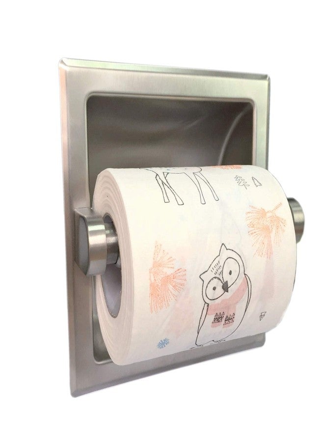 M2cbridge 18/8 Stainless Steel Hotel Style Brushed Nickel Recessed Bathroom Toilet Paper Holder with Rear Mounting Bracket for Wooden/Cement Wall - Image 2