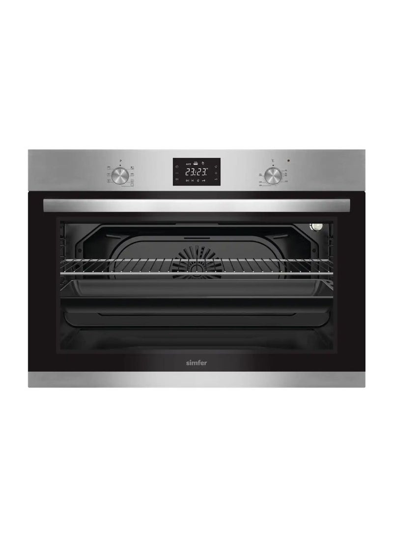 Electric Oven 90 cm | 105L Extra Large Capacity | 7 Cooking Functions | Touch Digital Programmer | Thermostatic Control | Stainless Steel Control Panel | Double Black Glass Low-E Door | Turbo Cooling | SMF908BOE-DT