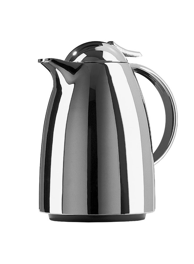 EMSA Auberge Quick Tip Vacuum Flask 0.65L – Chrome Compact Insulated Thermal Jug for Hot & Cold Beverages – Made in Germany - Image 1