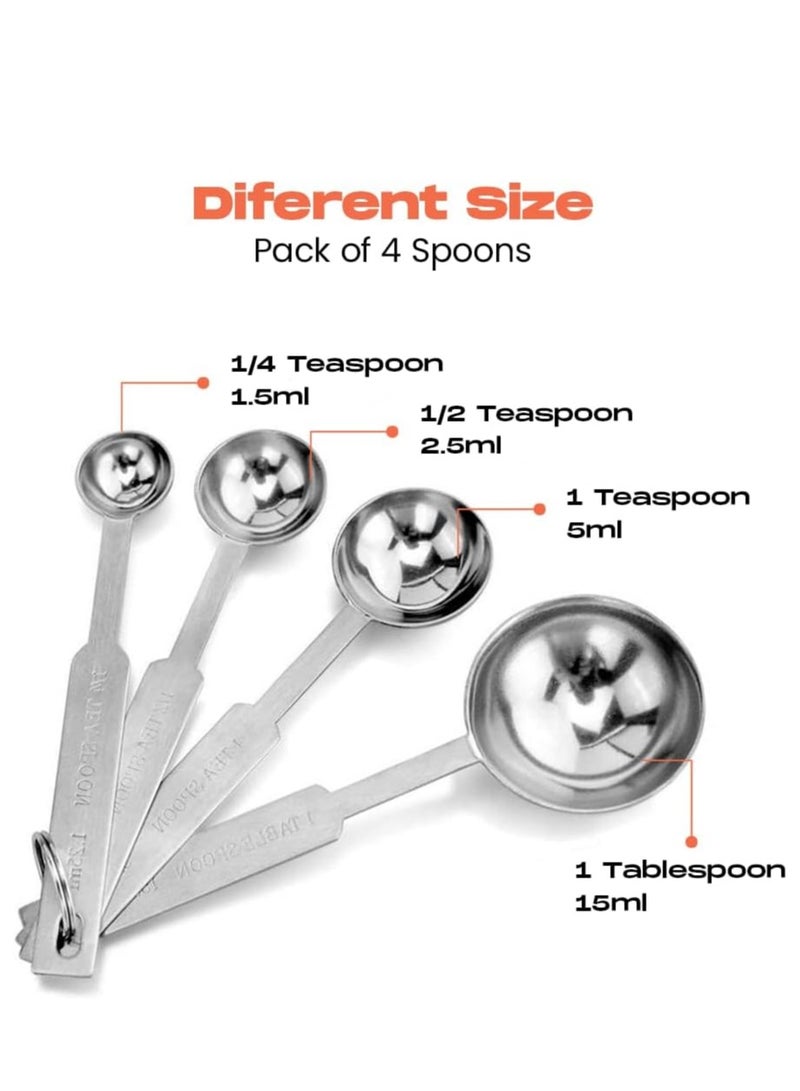 4 Sets Measuring Spoon Sets-Precise Measuring Spoon Kitchen Accessories for Baking & Cooking