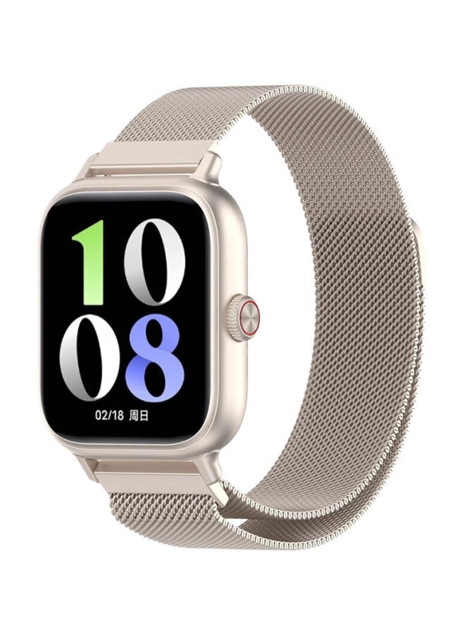 KMaxAI Compatible With Vivo/Iqoo Watch Gt Milanese Metal Strap, Magnetic Stainless Steel Braided Watch Band, Breathable Business Replacement Wristband, Creative Magnetic Clasp, Qingyun White - Image 2