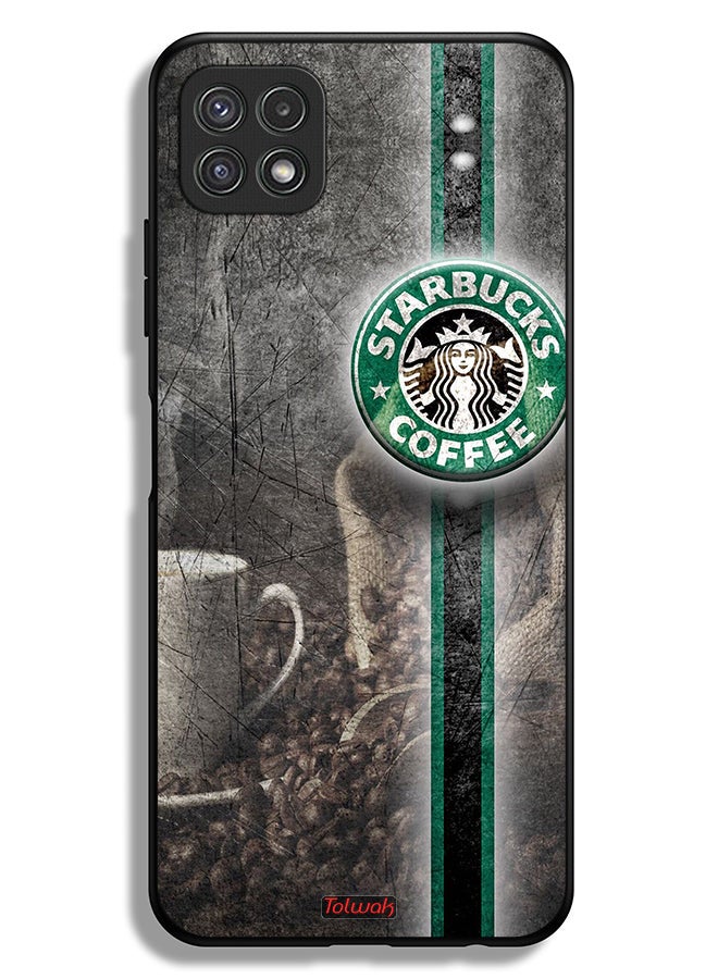 Tolwak Samsung Galaxy A22 5G Protective Case Cover Coffee Art - Image 1
