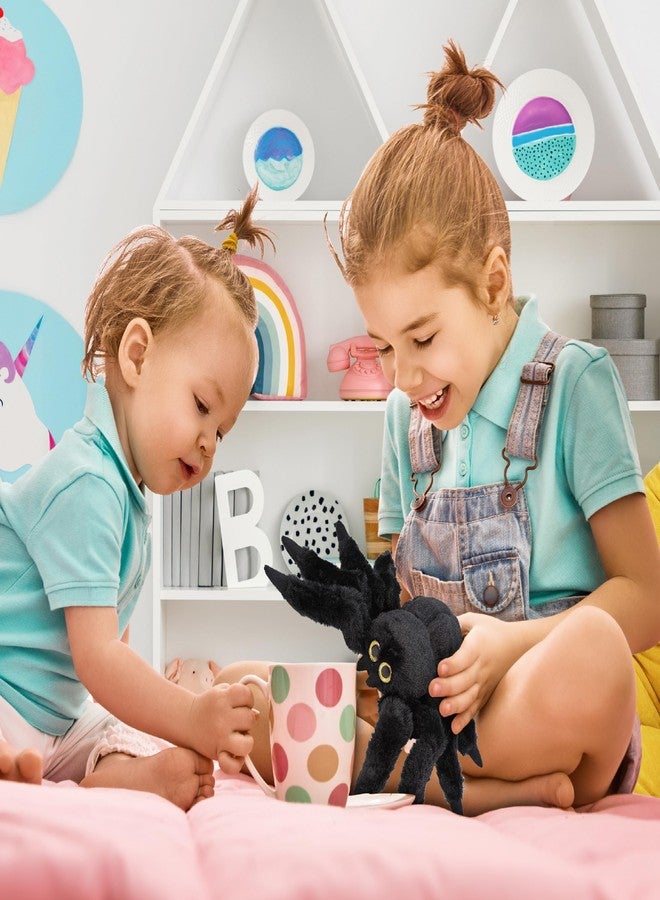 بازلد لعبة محشوة على شكل عنكبوت أسود مُحير، 7 بوصات، مزخرفة وقابلة للتجميع، عيون كبيرة، لعبة محشوة ناعمة، وسادة قطيفة طويلة، قابلة للغسل، دمية صغيرة مريحة، ألعاب أطفال ذات طابع زاحف مخيف - Image 5