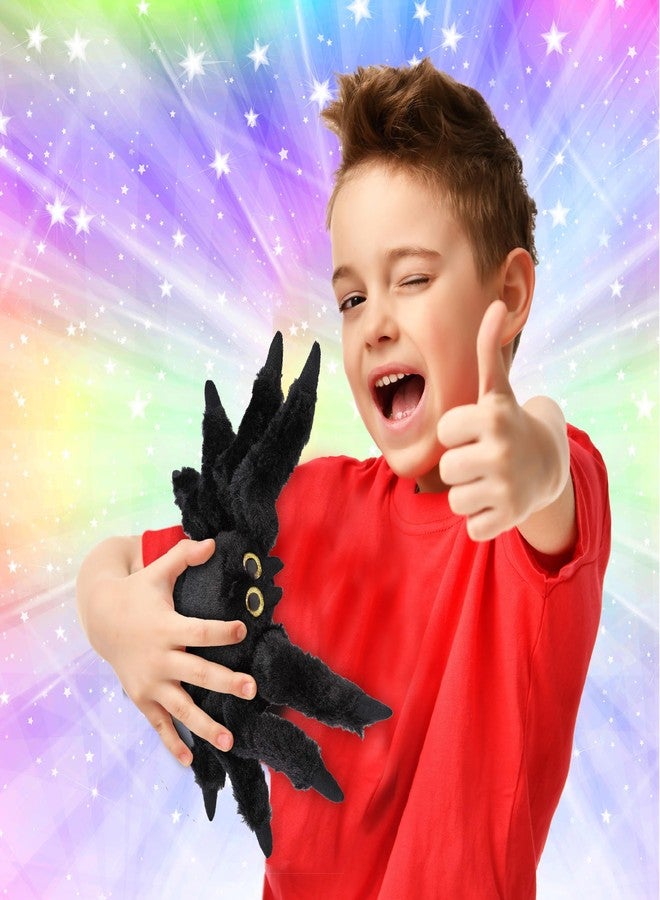 بازلد لعبة محشوة على شكل عنكبوت أسود مُحير، 7 بوصات، مزخرفة وقابلة للتجميع، عيون كبيرة، لعبة محشوة ناعمة، وسادة قطيفة طويلة، قابلة للغسل، دمية صغيرة مريحة، ألعاب أطفال ذات طابع زاحف مخيف - Image 2