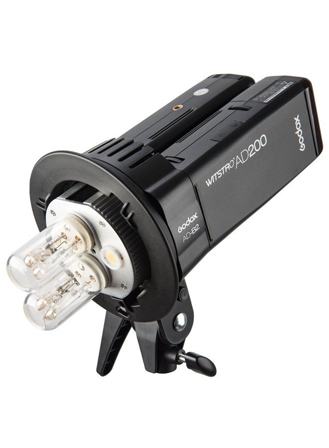 Godox Godox AD200 AD-B2 Bowens Mount Double Tubes Light Head Bracket for AD200 Pro AD200 Dual Power Flash Portable Flash Ahieve 400W Power Output