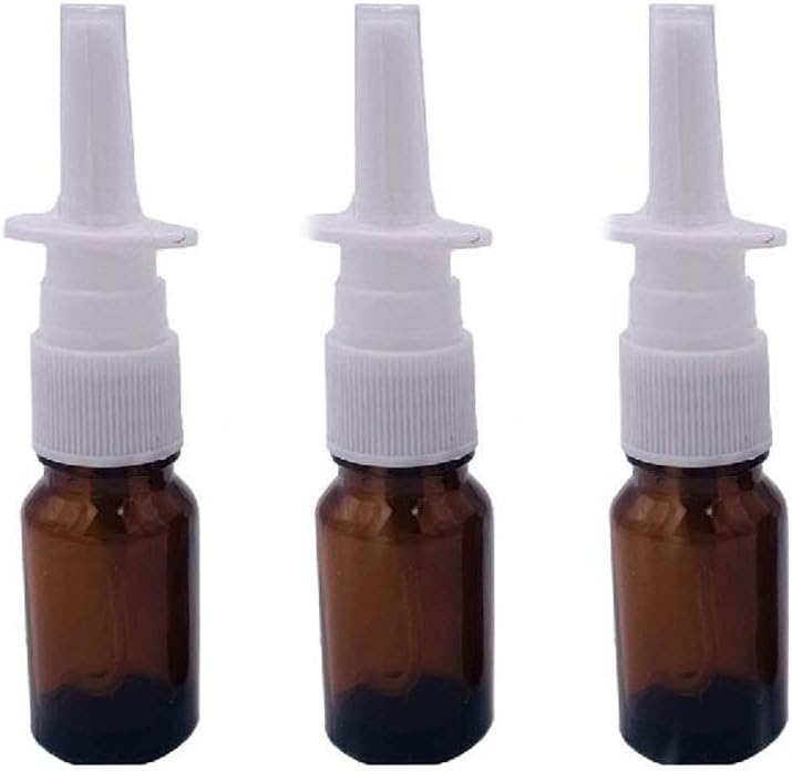 VASANA 3PCS 5ml Empty Refill Portable Amber Glass Nasal Spray Bottle Travel Sample Packing Aromatherapy Perfume Jar Por Container For Nasal Spray Saline Water Applications