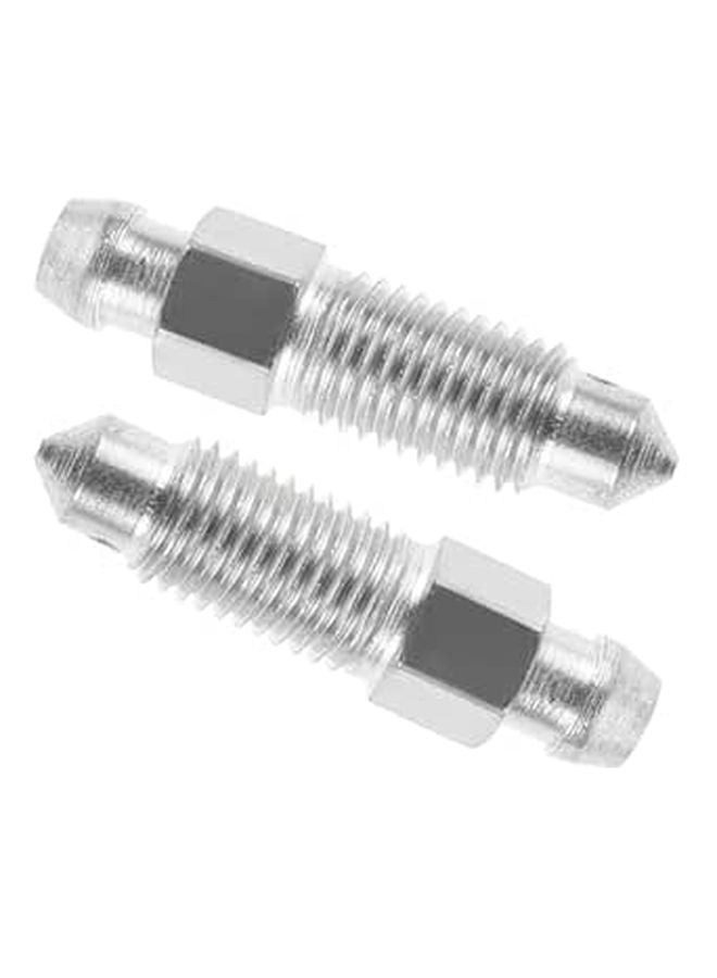 Zinc Plated Motorcycle Brake Bleeder Valve Kit 2Pcs for Quick Fluid Drainage and Caliper Maintenance - Image 1