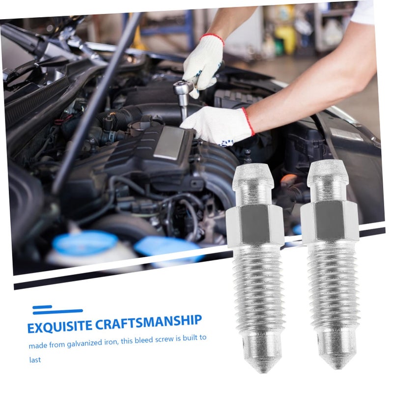 Zinc Plated Motorcycle Brake Bleeder Valve Kit 2Pcs for Quick Fluid Drainage and Caliper Maintenance - Image 5