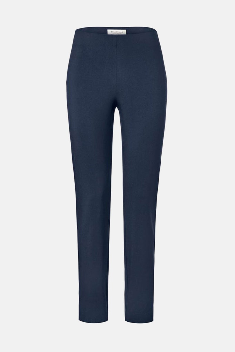 Tchibo Women Regular Fit Plain Straight Leg Pant, Navy  - Image 3