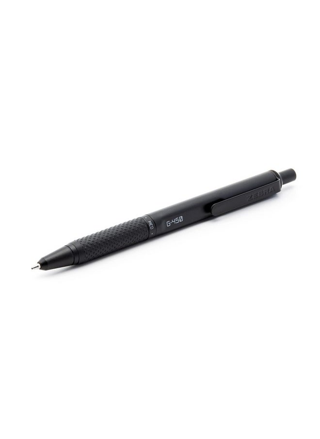 Zebra Pen Zebra Pen G-450 Retractable Gel Pen, Black Brass Barrel, Medium Point, 0.7mm, Black Ink, 2 Count (Pack of 1) (49512), Black, Refillable  - Image 2