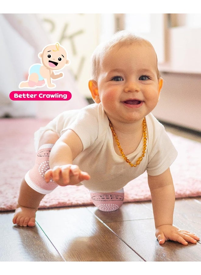 BOSONER Baby Crawling Anti-Slip Knee Pads,Unisex Baby Toddlers Kneepads 5 Pairs - Image 3