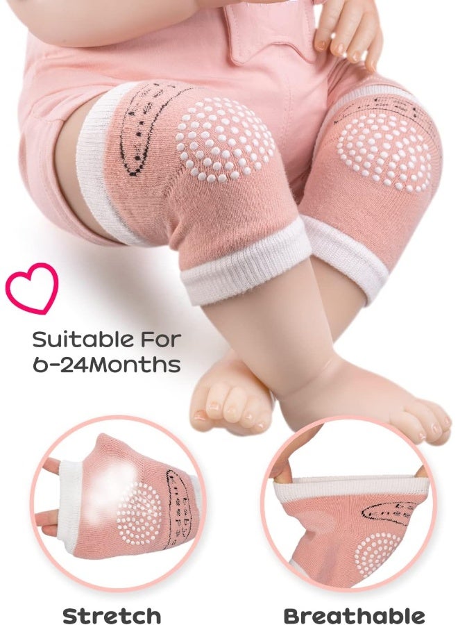 BOSONER Baby Crawling Anti-Slip Knee Pads,Unisex Baby Toddlers Kneepads 5 Pairs - Image 4