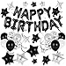 TOTAFAM 55 Pcs Happy Birthday Balloons Letters Banner with 35 Pcs Star Foil Balloons 20 Pcs Latex Balloon 6 Hanging Swirls for Women Men Boys Girls Birthday Party Decorations Set Black - Image 3