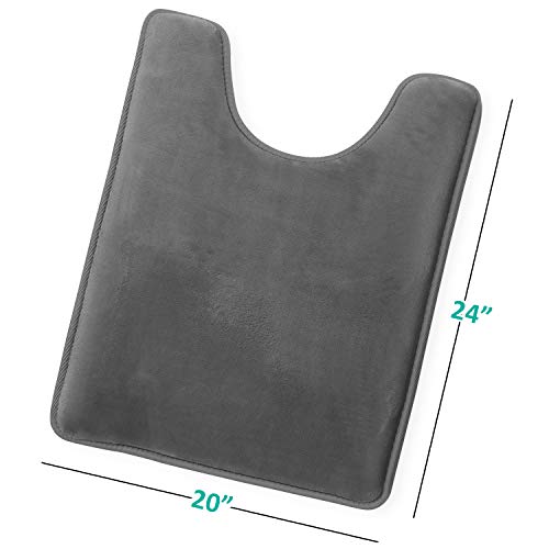Clara Clark Bathroom Contour Rug, Ultra Soft Non Slip and Cozy, Velvet Memory Foam Toilet U-Shaped Bath Mat - Image 3
